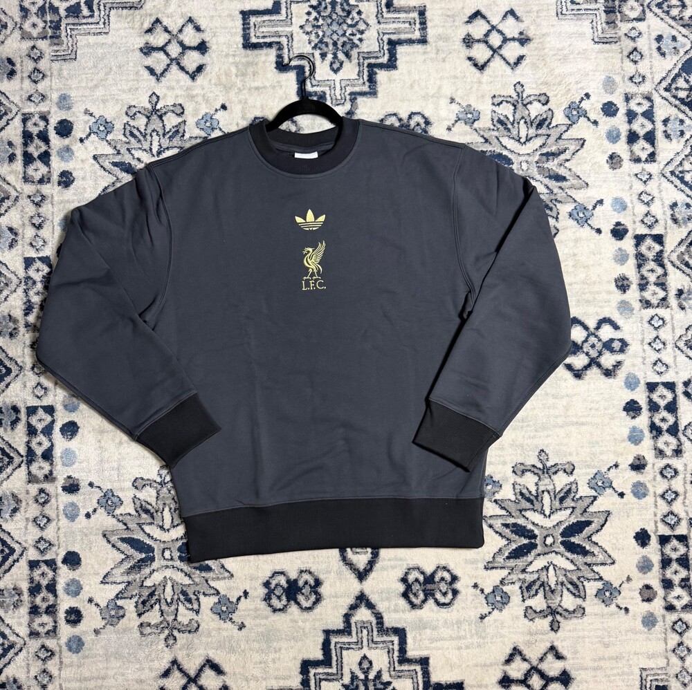 Adidas LFC Crewneck Sweatshirt Medium Black Cotton Polyester